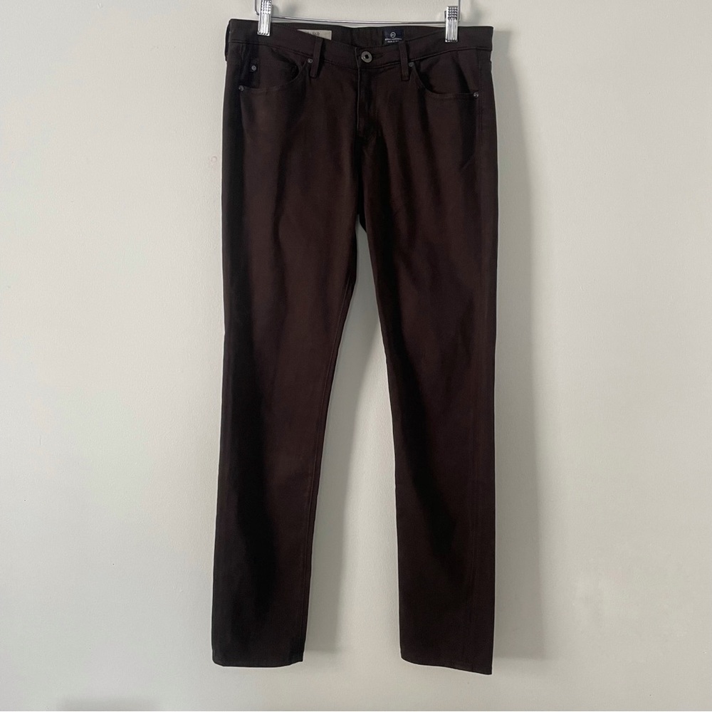 AG Adriano Goldschmied Dark Chocolate Brown The Stilt Cigarette Leg Pants 29